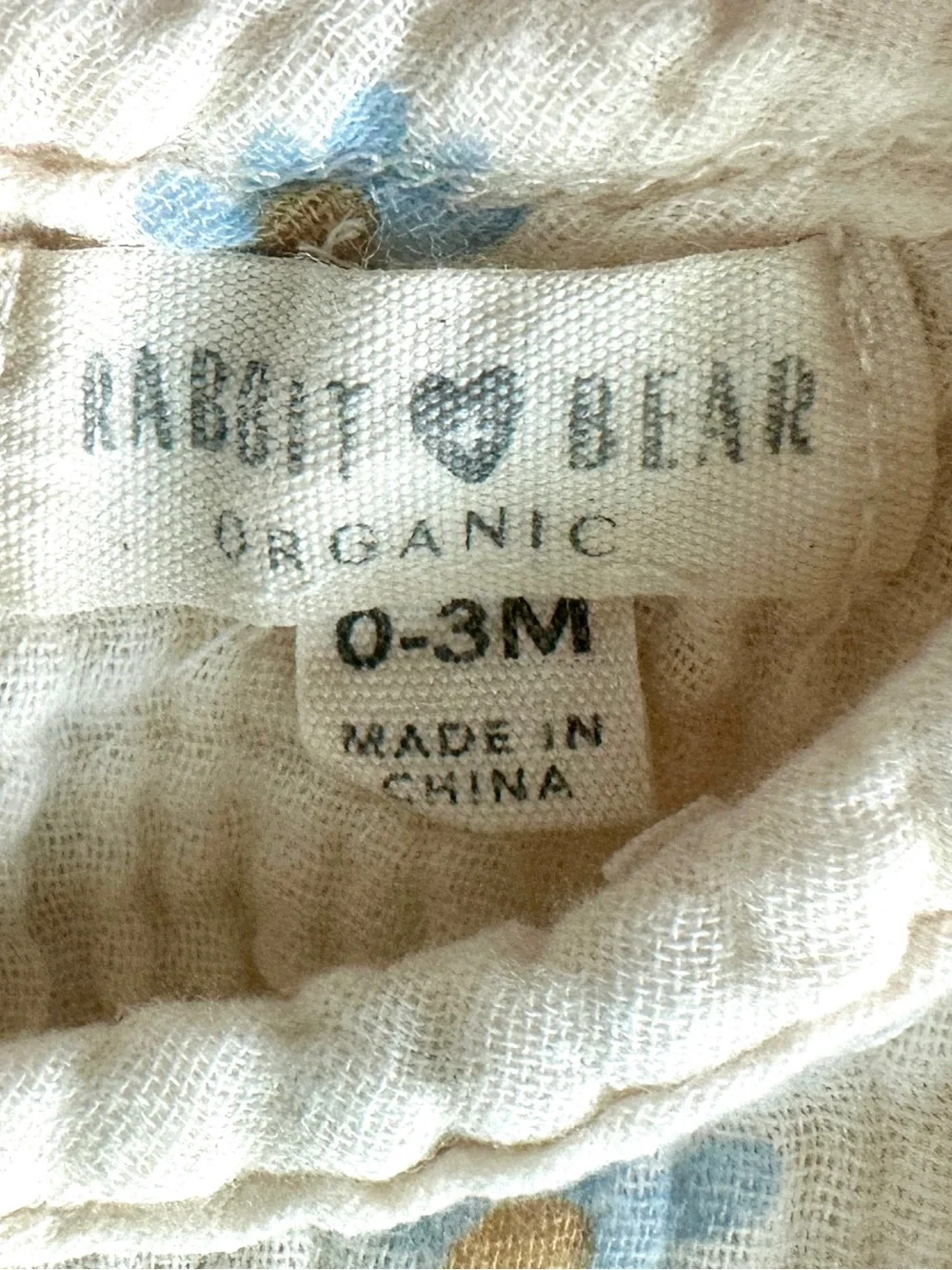 Rabbit + Bear girl’s Organic baby clothing line. Size 0-3M.